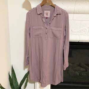 Light Purple Shirt Dress Long-Sleeve Size Small S